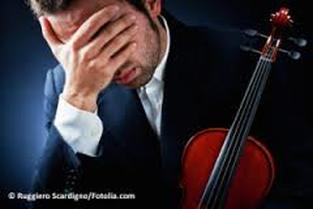 Violinist tired of practicing the same piece over and over