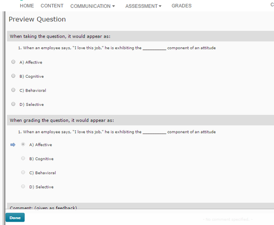 Preview of Question in D2L 